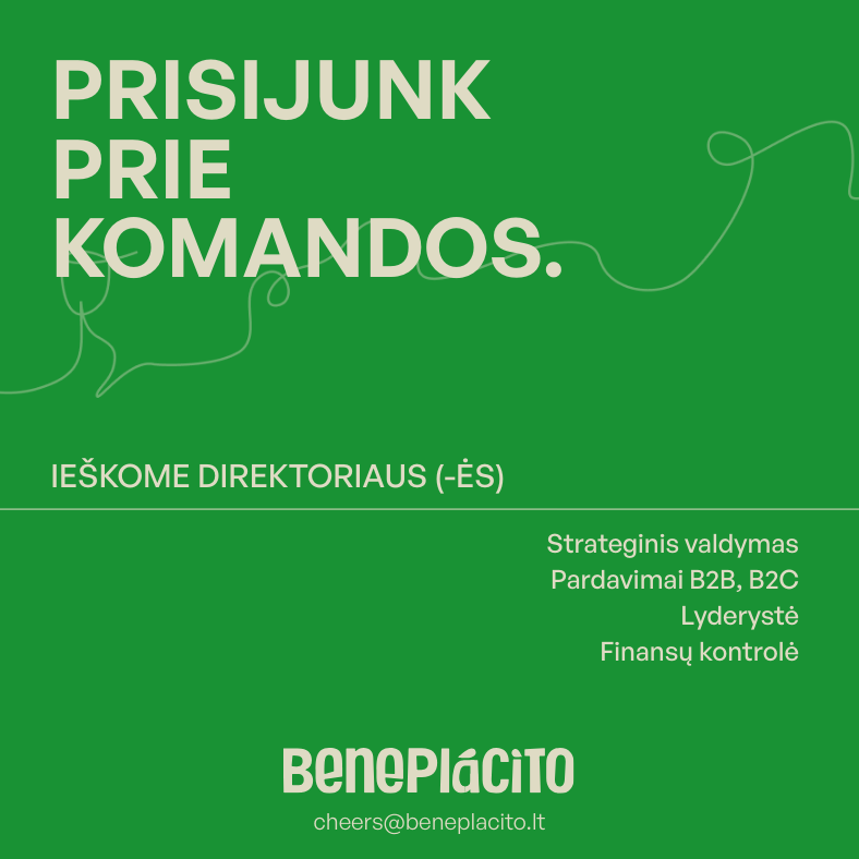IEŠKOME DIREKTORIAUS (-ĖS)