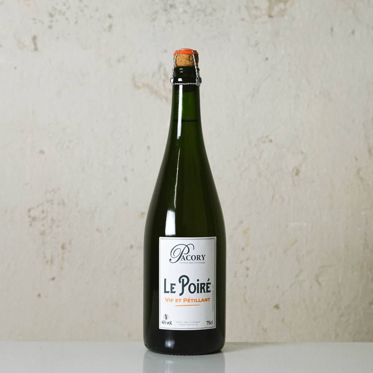 Dry cider PACORY POIRE VIF ET PETILLANT, 0.75L, France