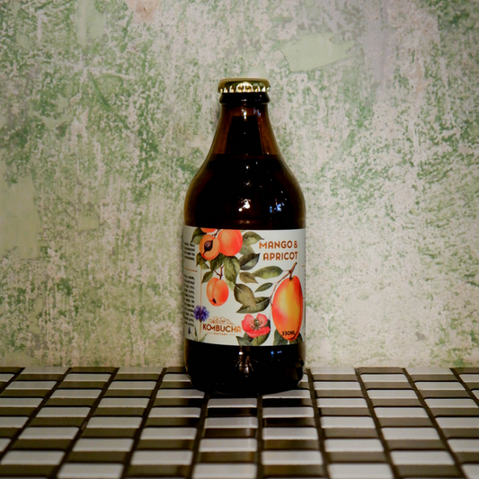 Fermentuotas arbatos gėrimas MANGO & APRICOT KOMBUCHA, 0.33L